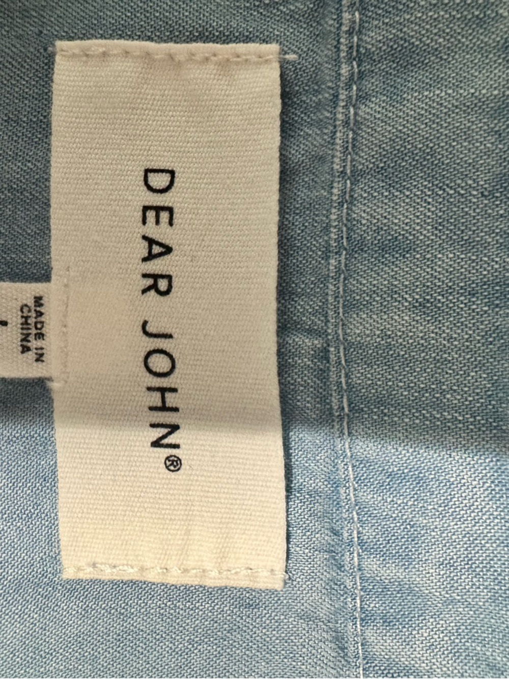 Dear John Light Blue Chambray Top